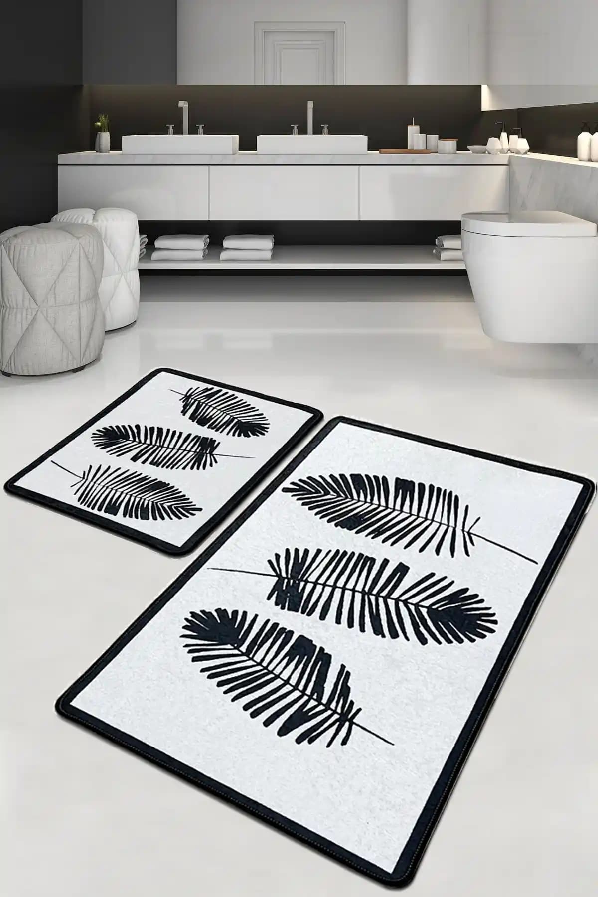 Chilai Home Hoja Banyo Halısı 2'li Set: Şık ve Güvenli Banyo Dekorasyonu İçin Ideal