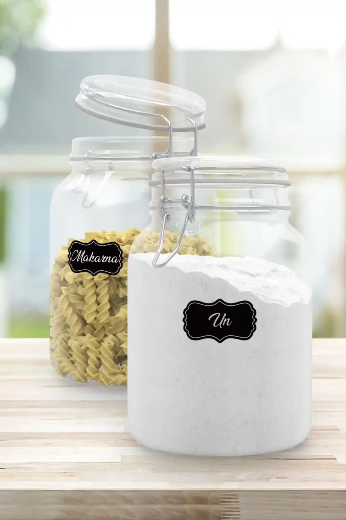 Colortouch Siyah 120 Adet Kavanoz Etiketi: Şık ve Dayanıklı Mutfak Düzenleme Çözümü