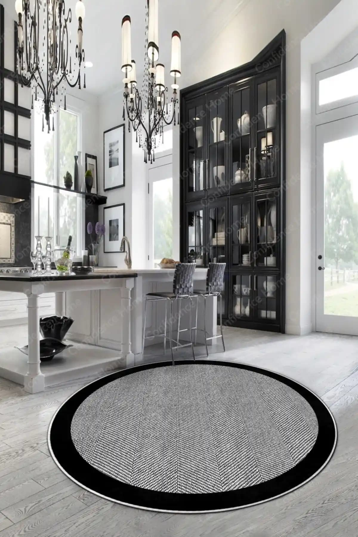 Confidence Home Dijital Baskılı Kaymaz Taban Salon Halısı Modern ve Pratik Kullanım Özellikleri