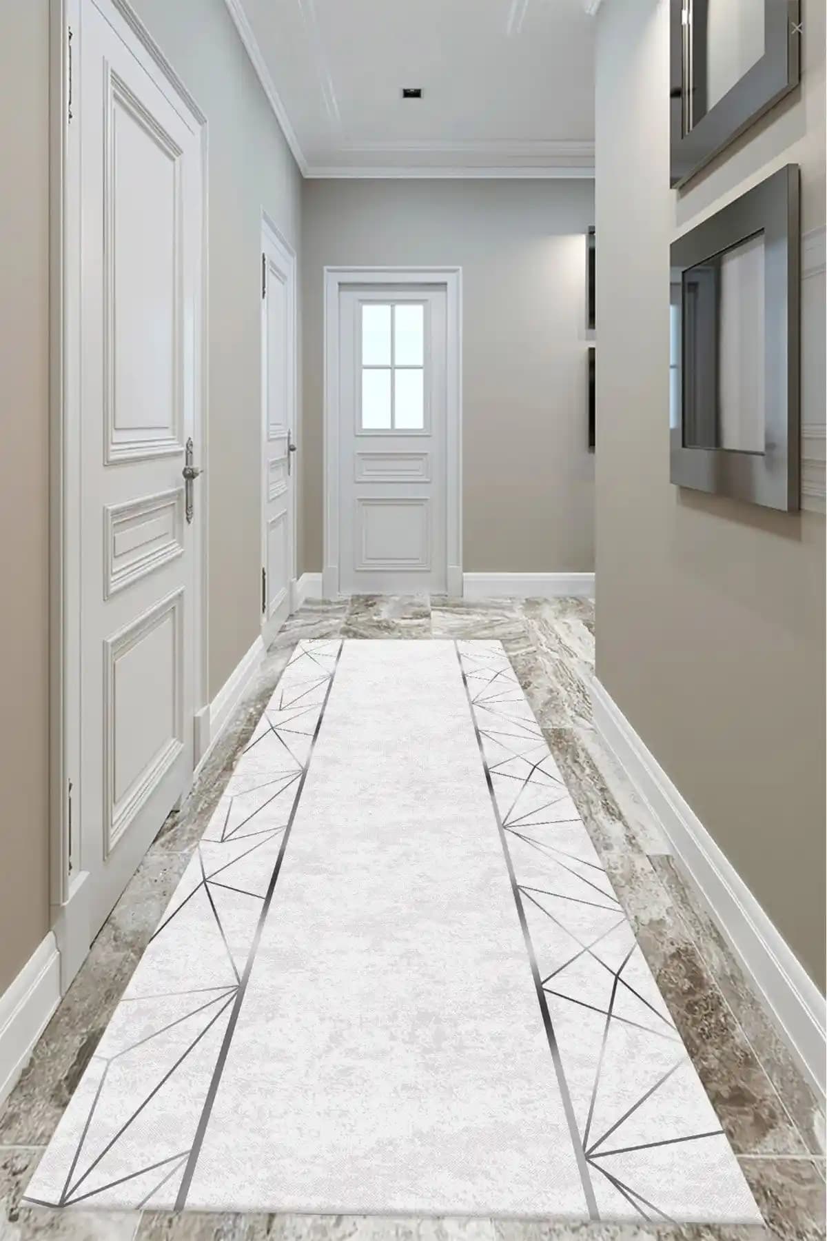 DEKOMOD Dekoratif Dijital Baskılı Kaymaz Taban Yıkanabilir Kadife Halı