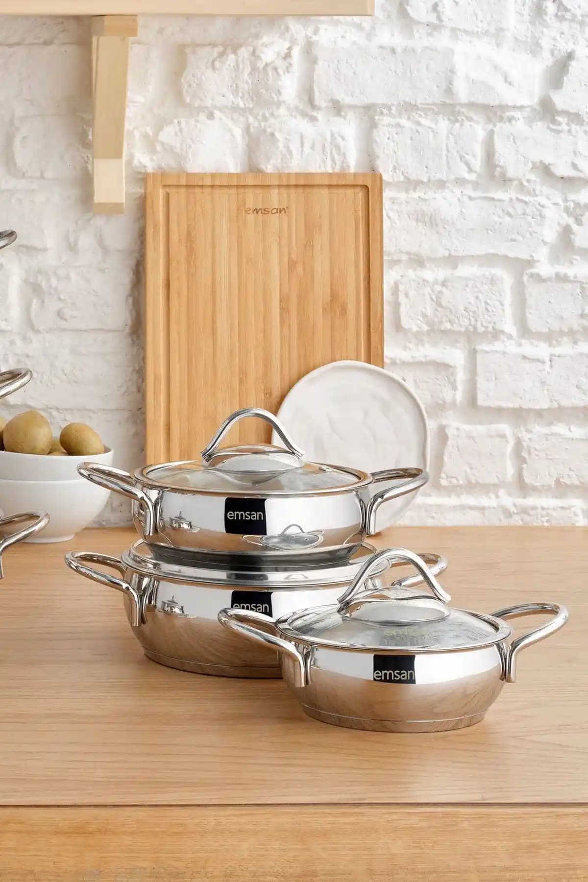 Emsan Cemre Indüksiyon Tabanlı 6 Parça Çelik Tencere Seti ile Mutfakta Kalite ve Fonksiyonellik
