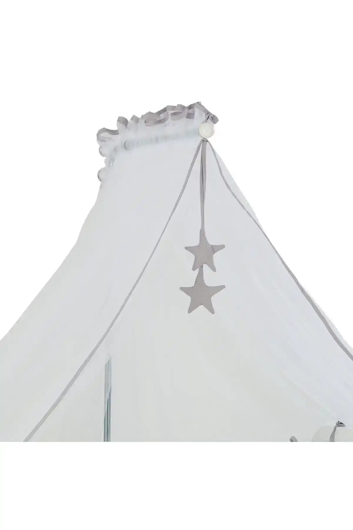 G&G Bebek Gri Yıldızlı Beşik Cibinliği ve Aparatı: Güvenli ve Estetik Çözüm