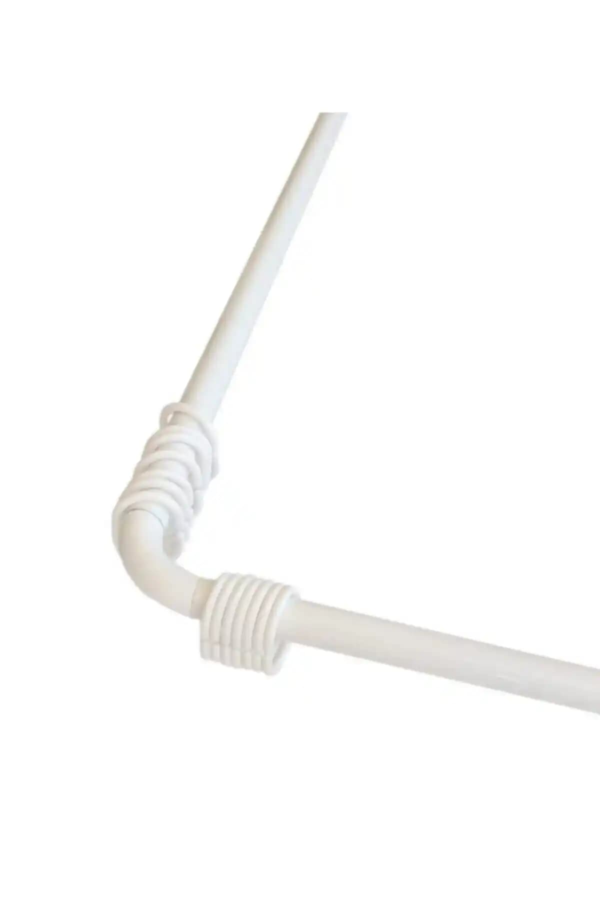 Genel Markalar Köşeli L Banyo Duş Perde Borusu Askısı Dayanıklı ve Kolay Montajlı