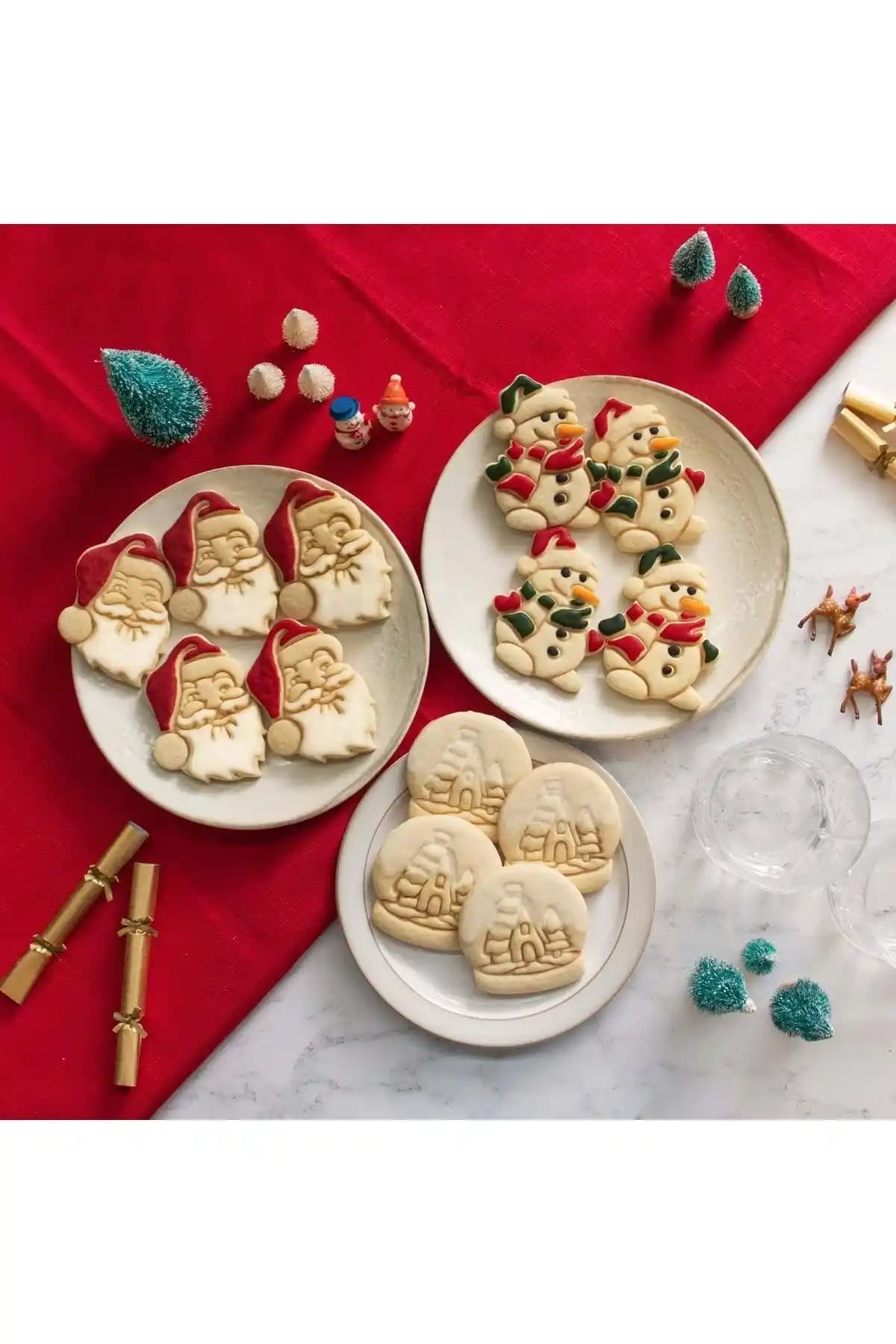 Hobist Noel Baba Kardan Adam Kar Küresi ve Kurabiye Kalıbı Seti Yılbaşı Dekorasyonu ve Eğlence İçin