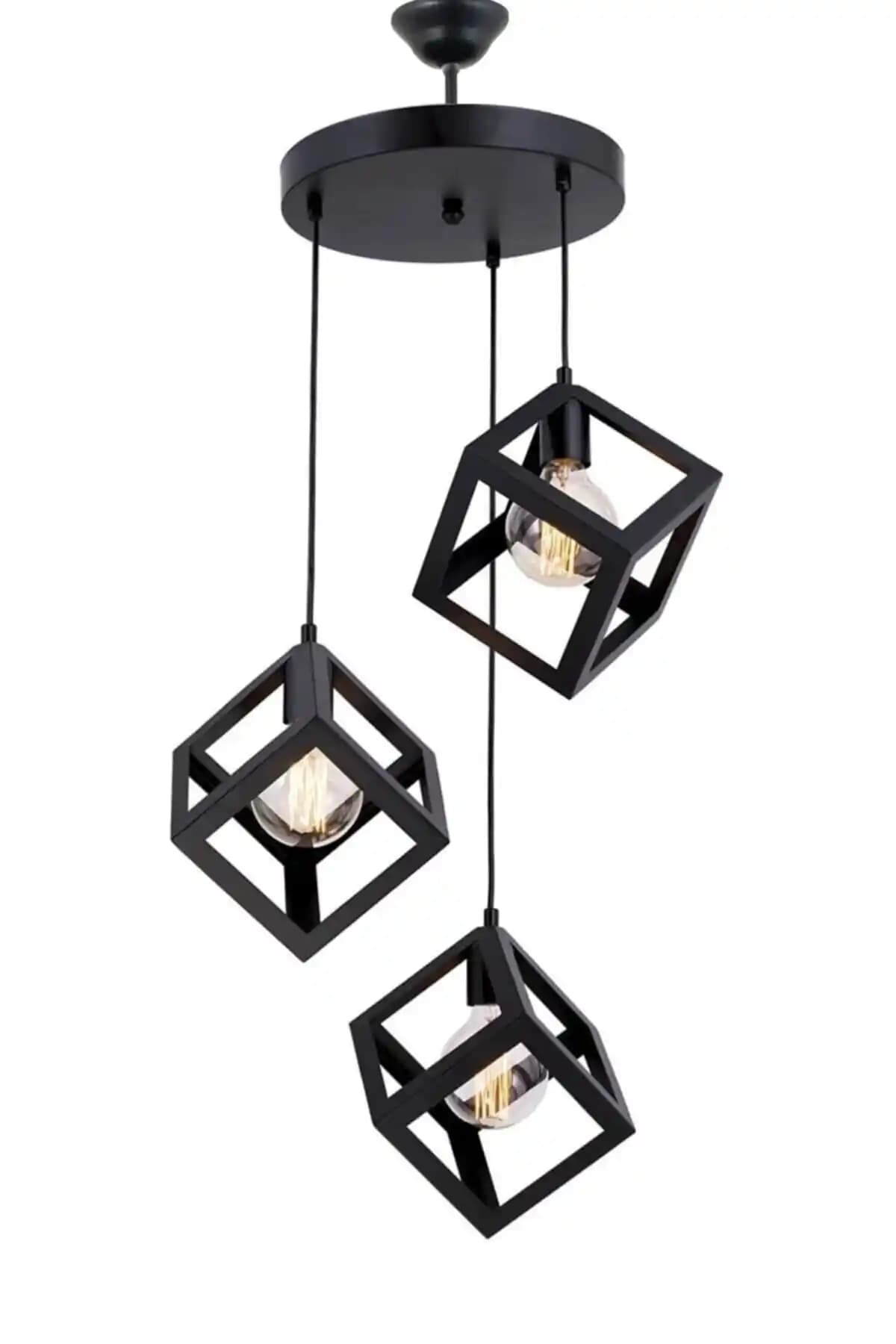 Modern Rustik Retro Geometrik Metal Sarkıt Avize Tasarımı ve Kullanım Özellikleri