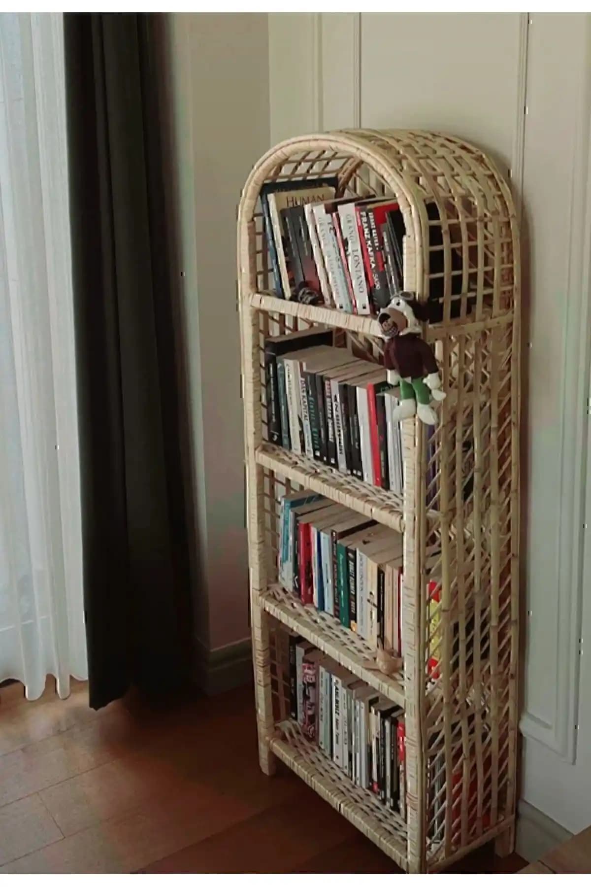 Renklidükkan 4 Bölmeli Hasır Dekoratif Raf - Estetik ve İşlevsel Tasarım Çözümü