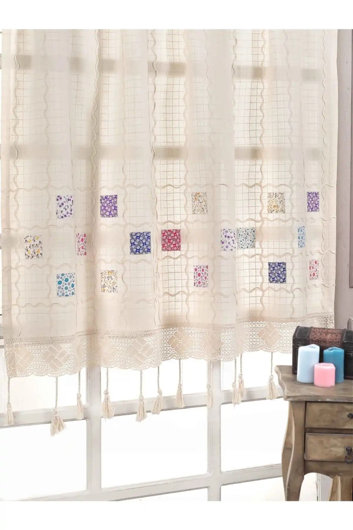 Buldan CSN Tekstil %100 Pamuklu Patchwork Perde Modern ve Otantik Tasarım Özellikleriyle