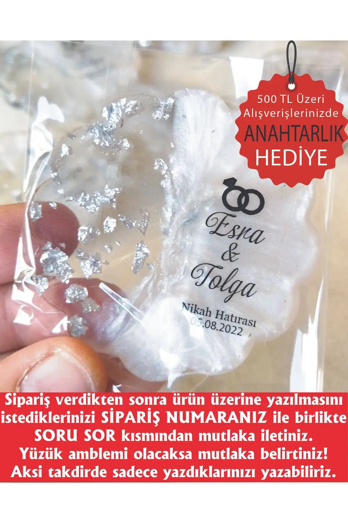ErenAksesuar Epoksi Magnet Modern ve Şık Düğün ve Nişan Hatırası Dekoratif Hediye