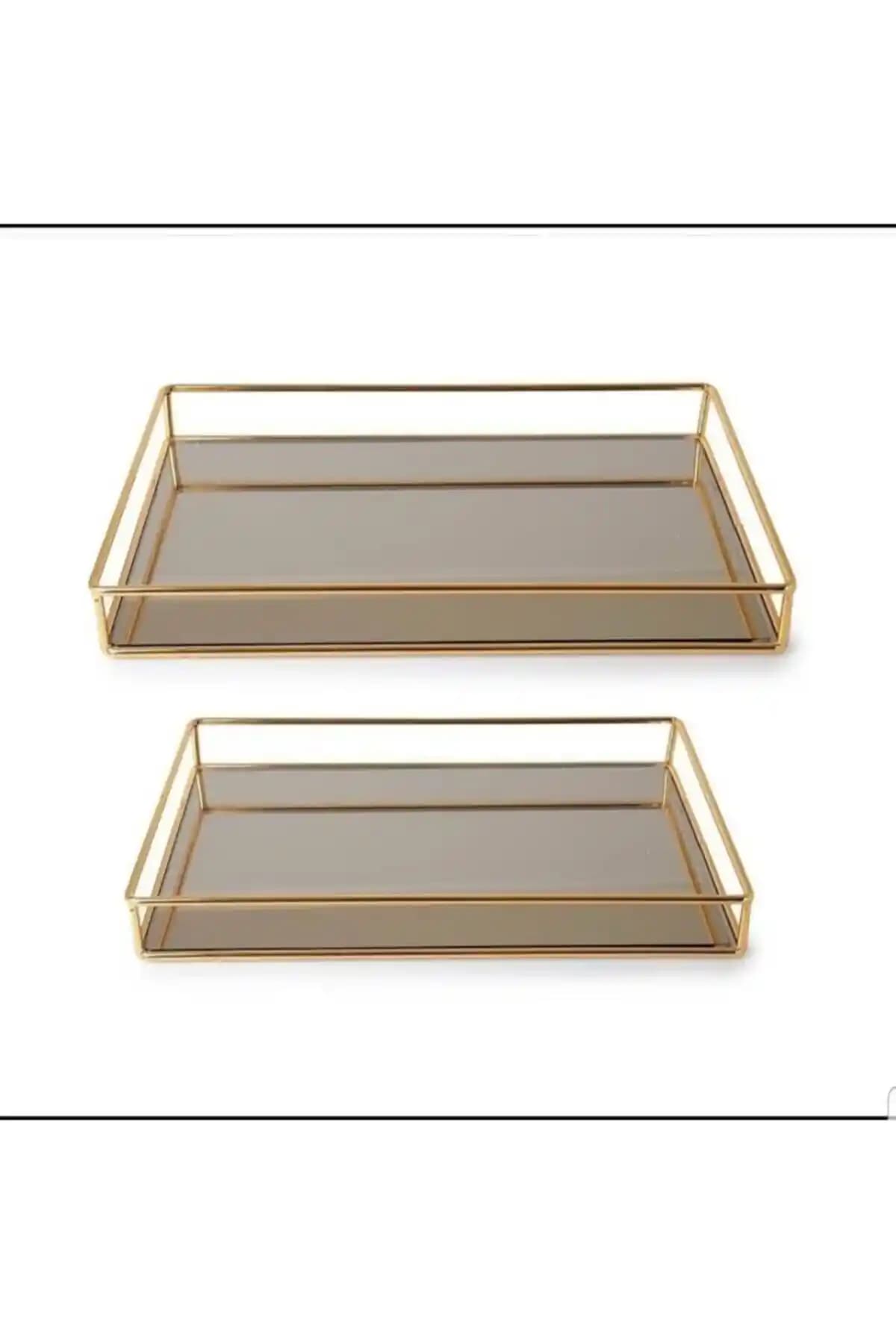 Genel Markalar 2'li Gold Dikdörtgen Kare Aynalı Nişan ve Sunum Tepsisi Özellikleri ve Kullanım Alanları
