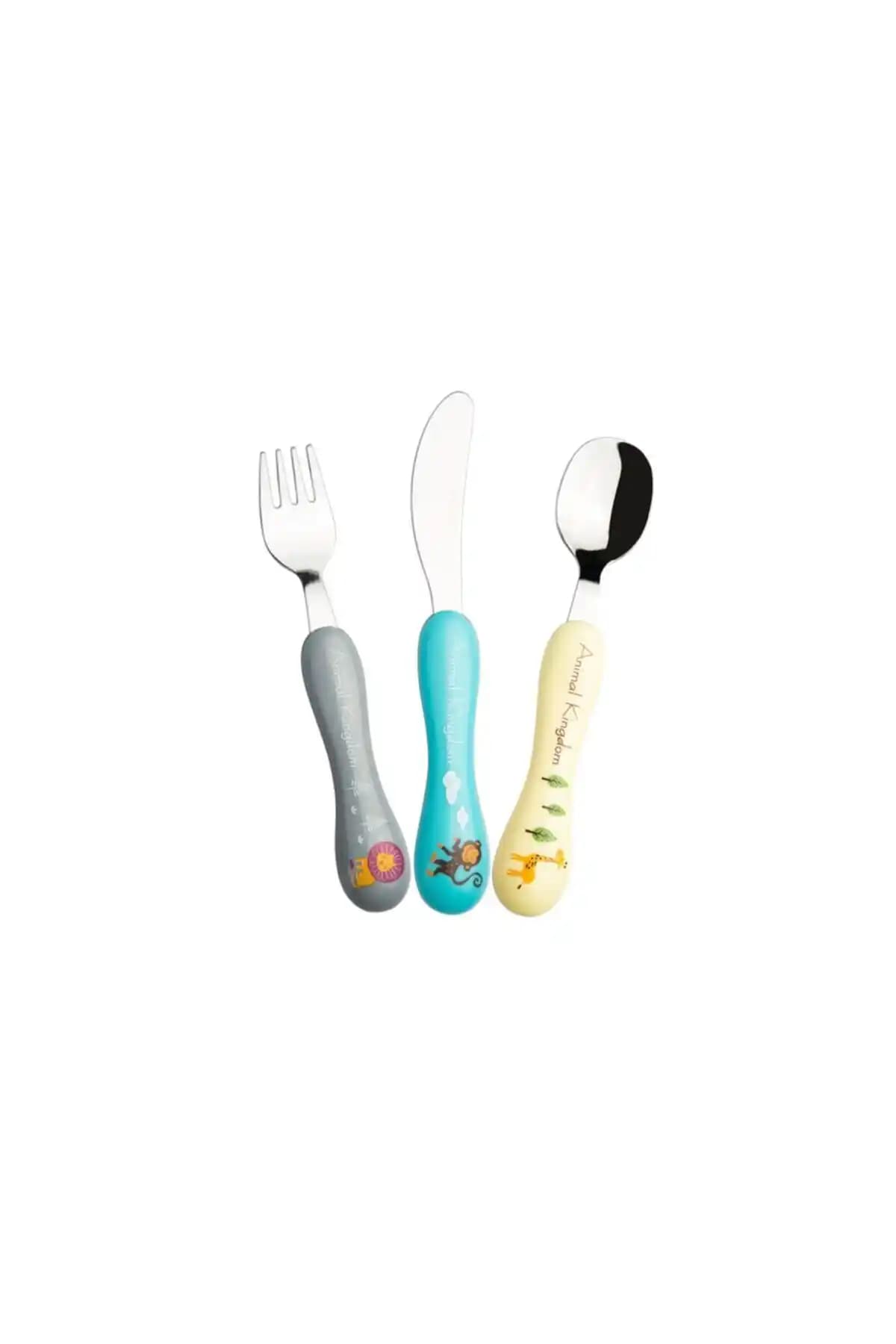 Karaca Animal Kingdom 3 Parça Çocuk Çatal Kaşık Bıçak Seti ile Güvenli ve Eğlenceli Yemek Deneyimi