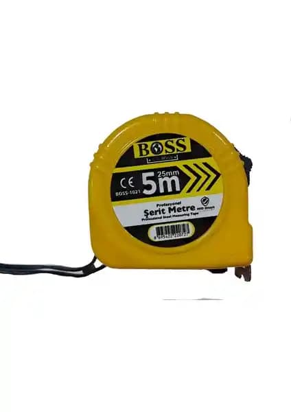 Boss Şerit Metre 5m x 25mm: Dayanıklı ve Kullanışlı Ölçüm Aracı