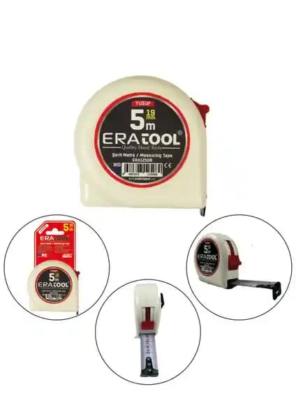 Eratool Şerit Metre 5x19MM Beyaz - Dayanıklı ve Hassas Ölçüm Aracı