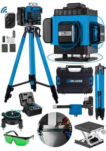 Graizer Alman 128 Vf Tripodlu Lazer Ölçüm Cihazı İnşaat ve Mühendislik İçin Güvenilir Çözüm