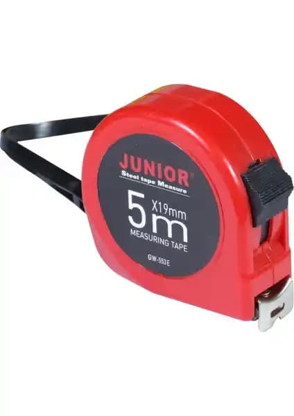 Junior 5 Metre Kırmızı Şerit Metre: Dayanıklı ve Pratik Ölçüm Aracı