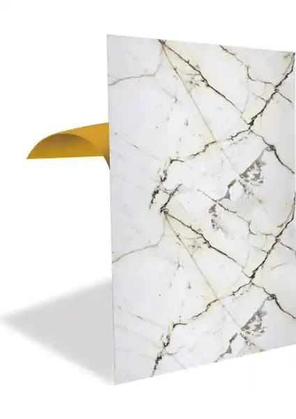 Modern ve Pratik İç Mekan Dekorasyonu İçin Kendinden Yapışkanlı Sarı Çizgili PVC Panel