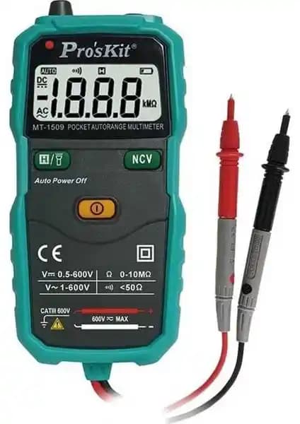 Pro's Kit MT-1509 Cep Tipi Dijital Multimetre ile Güvenli ve Hassas Elektrik Ölçümleri