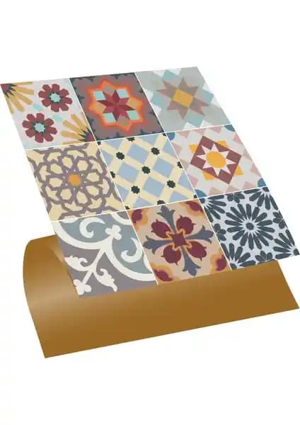 Tink Kendinden Yapışkanlı Karma Agora Desenli PVC Karo ile Modern ve Pratik İç Mekan Dekorasyonu