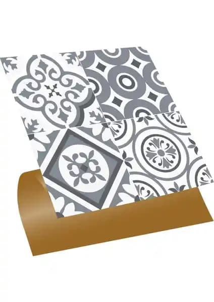 Tink Kendinden Yapışkanlı PVC Karo Geometrik Desenlerle Modern Banyo Dekoru