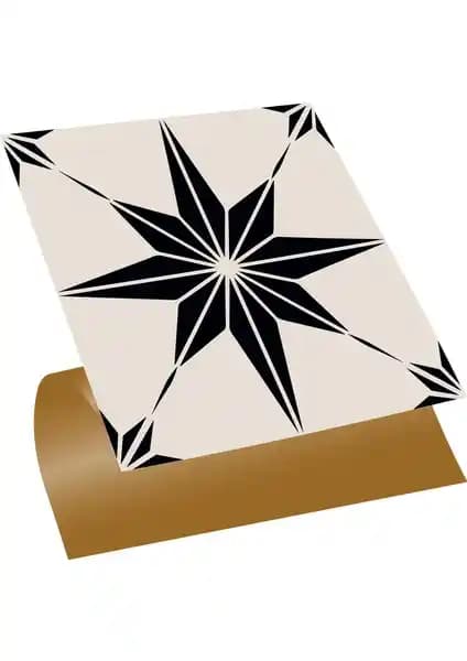 Tink Kendinden Yapışkanlı Siyah Yıl<dı>z Desenli PVC Karo İç Mekan Dekorasyonu İçin Uygun