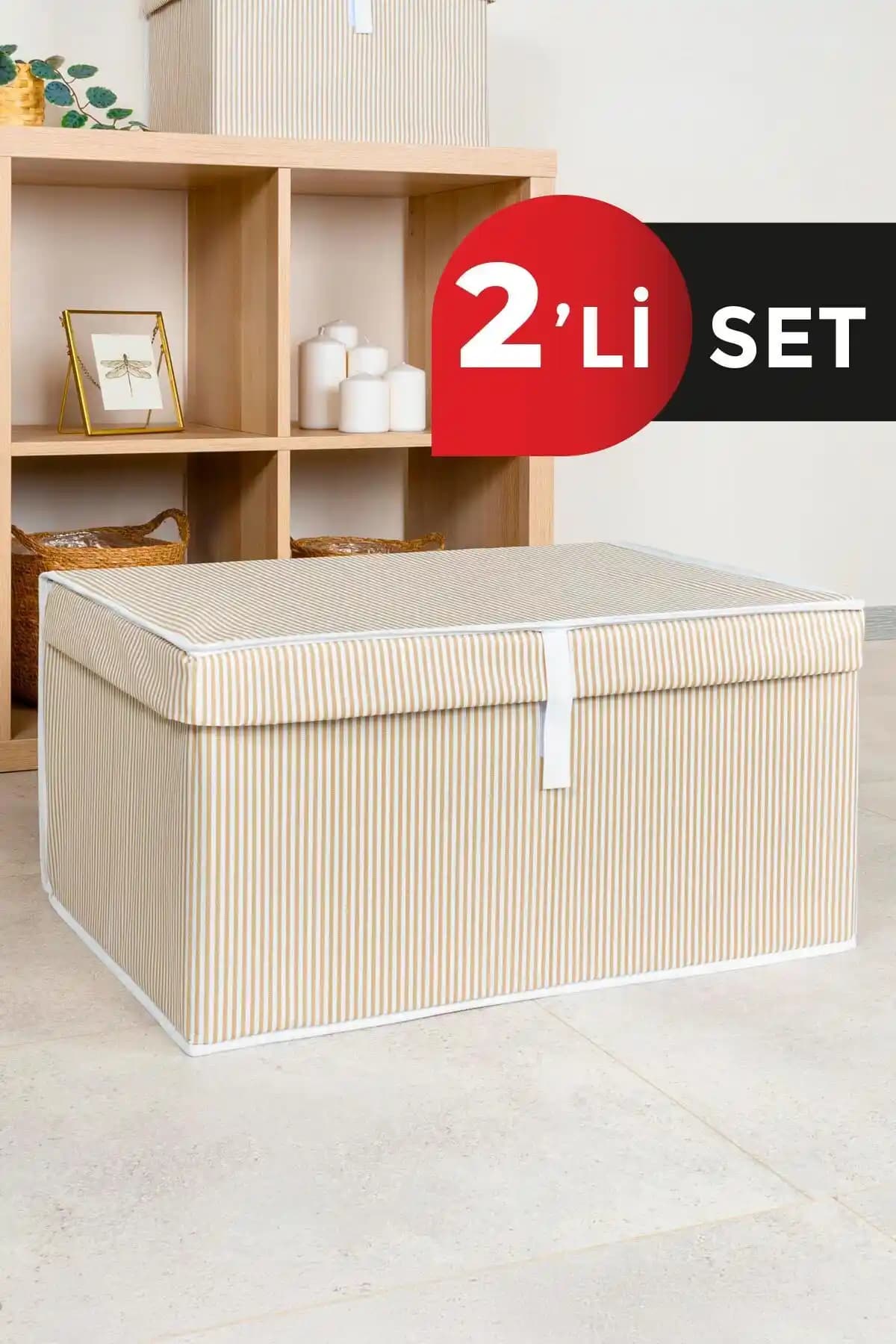 ALAS Kapaklı Çok Amaçlı Hurç 2'li Set - Geniş, Dayanıklı ve Estetik Saklama Çözümü