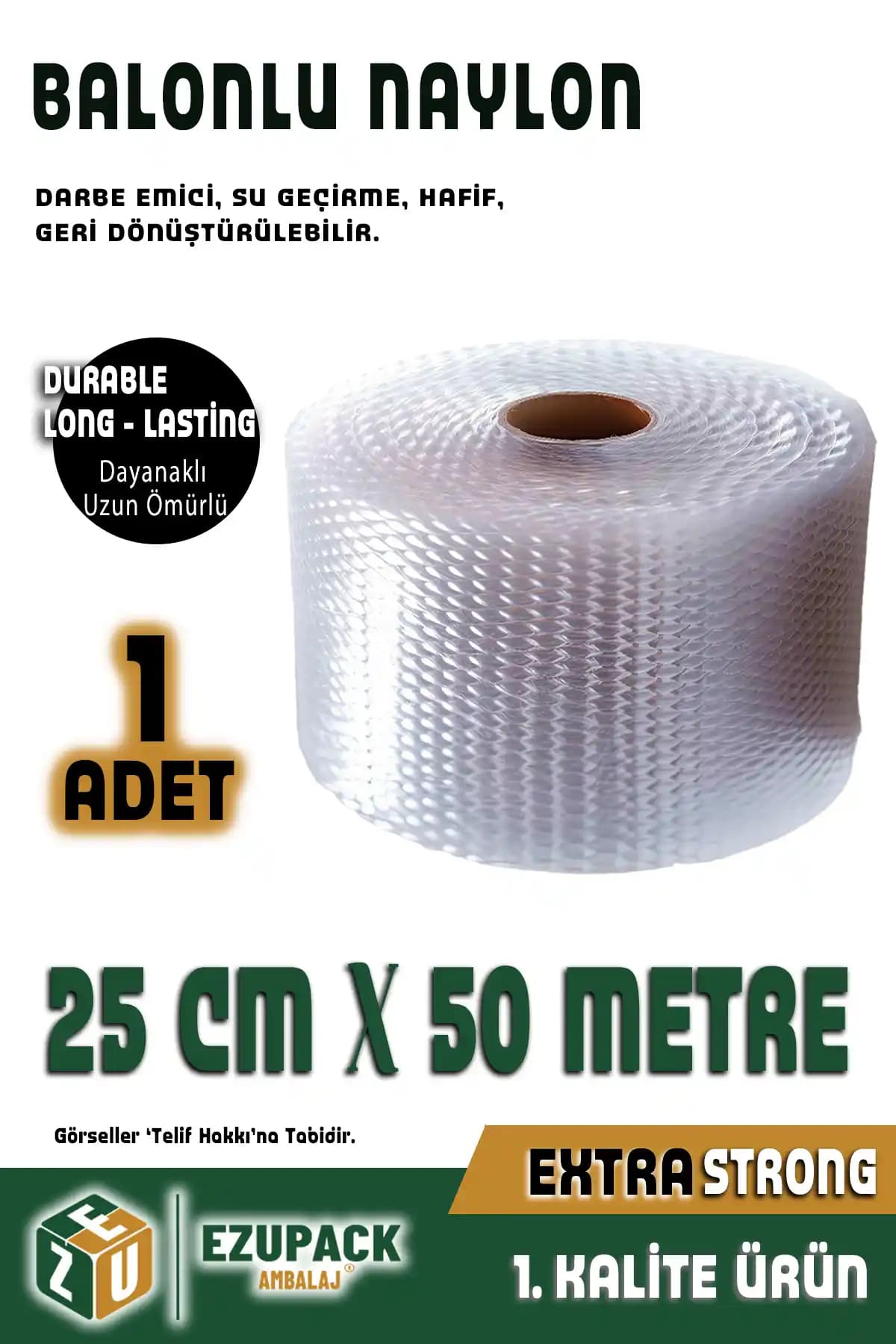 ASTOR AMBALAJ 25x50 cm Şeffaf Balonlu Naylon - Dayanıklı ve Pratik Paketleme