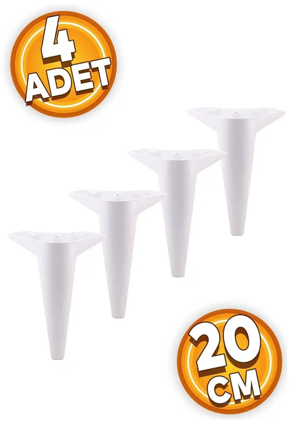 Badem10 Aspen Lüks Mobilya Ayağı 20 cm Beyaz - Dayanıklı ve Estetik Mobilya Desteği