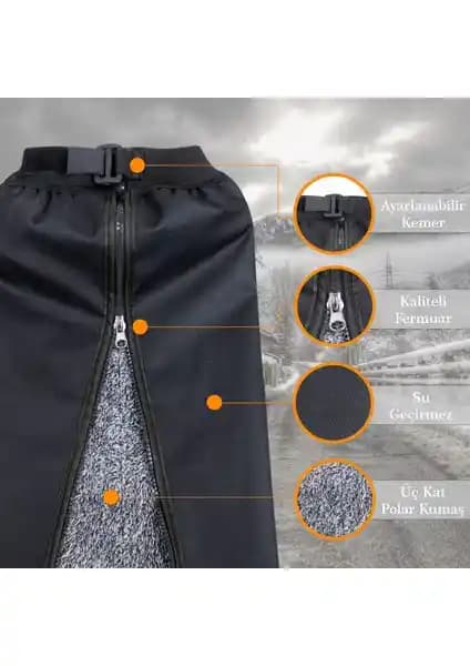 Baffhome Ankaflex Motorcu Kurye Yağmurluk Polarlı Su ve Rüzgar Geçirmez Pantolon