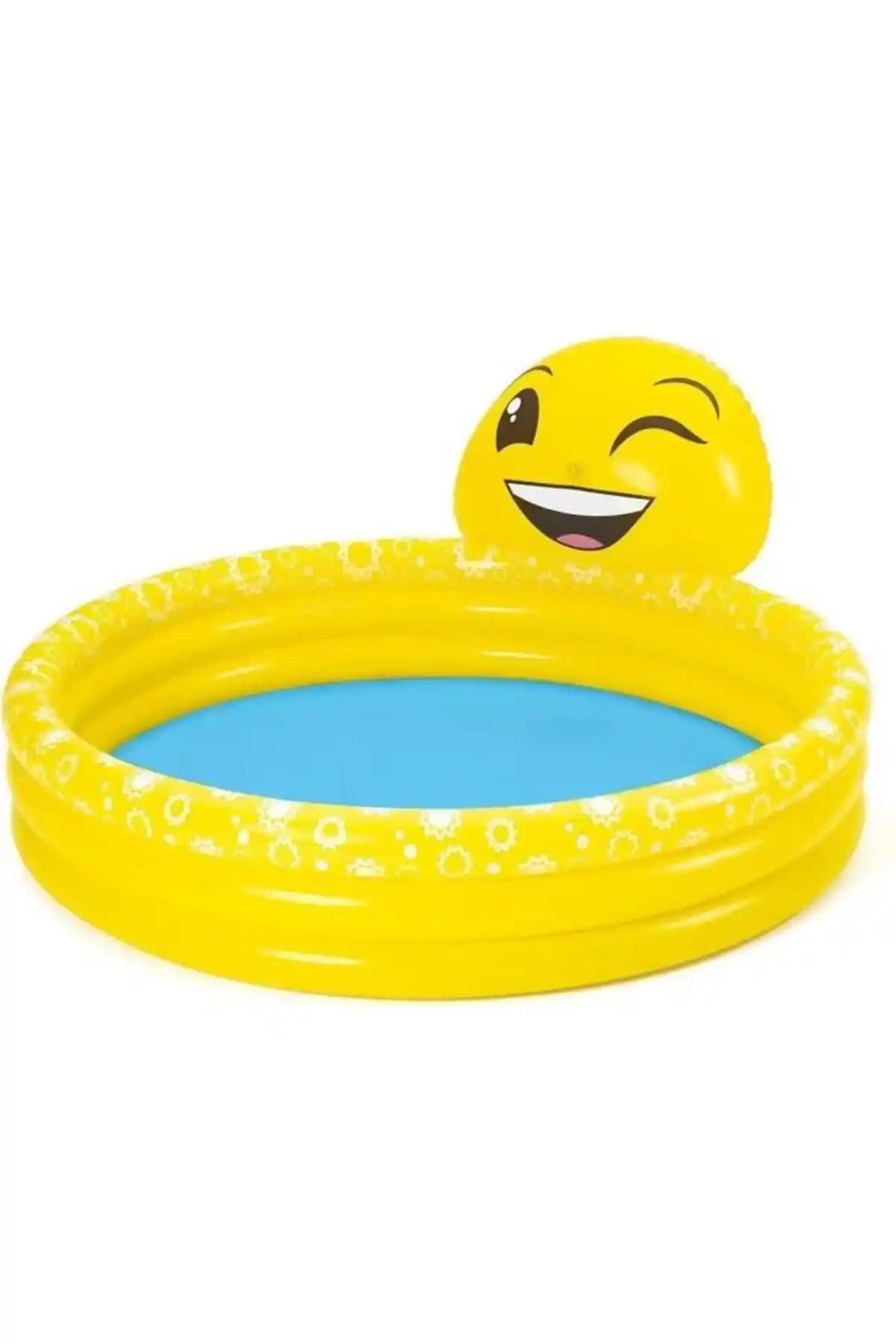 Bestway 53081 Emoji Temalı Su Püskürten Şişme Çocuk Havuzu 165x69 cm