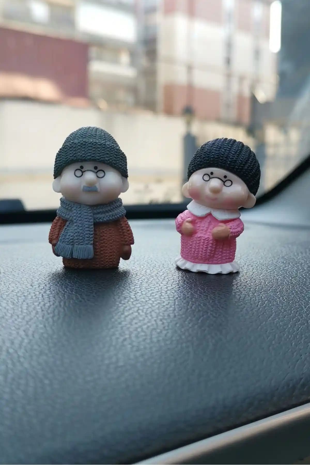 Bilmel Araba İçi Torpido Üstü Sevimli Tonton Çift Dekorasyon Biblo - Romantik ve Dayanıklı Aksesuar