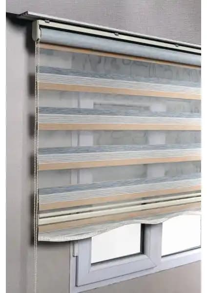 Bizden Perde Etekli Premium Çift Renk Sütlükahve-Gri ve Siyah Gri Zebra Stor Perdeler Karşılaştırması