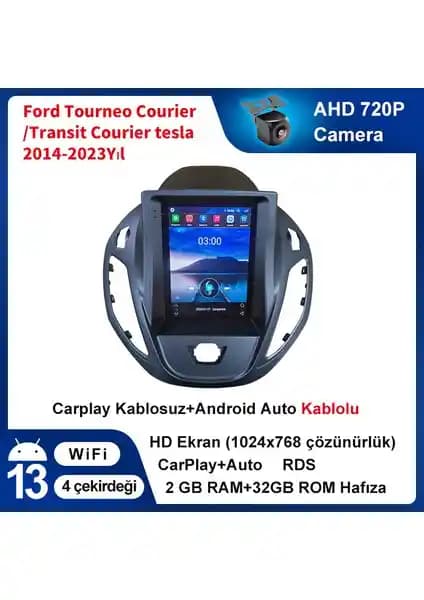 Conio Ford Courier ve Tourneo için Android Navigasyon ve Multimedya Sistemi Özellikleri