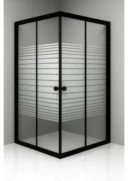 Durul Duşakabin Kare Siyah Profil Çizgili Cam ile Modern ve Fonksiyonel Tasarım