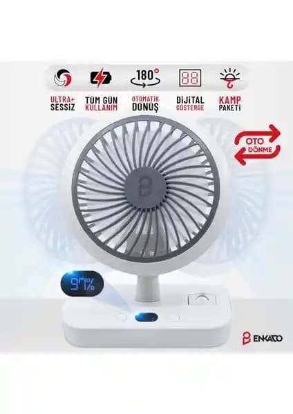 Enkado Taşınabilir Şarjlı Sessiz Mini Vantilatör: Kompakt ve Fonksiyonel Serinlik Çözümü