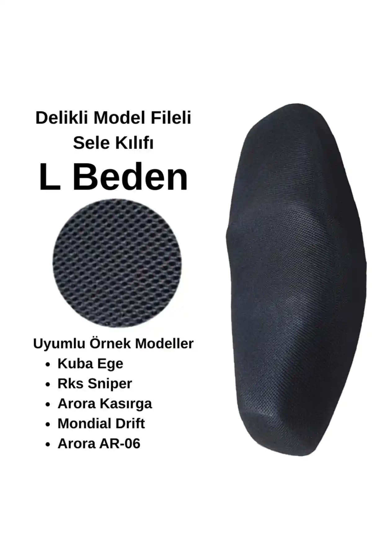 EŞREFOĞLU-EMA Siyah File Motosiklet Sele Kılıfı L Beden - Dayanıklı ve Konforlu