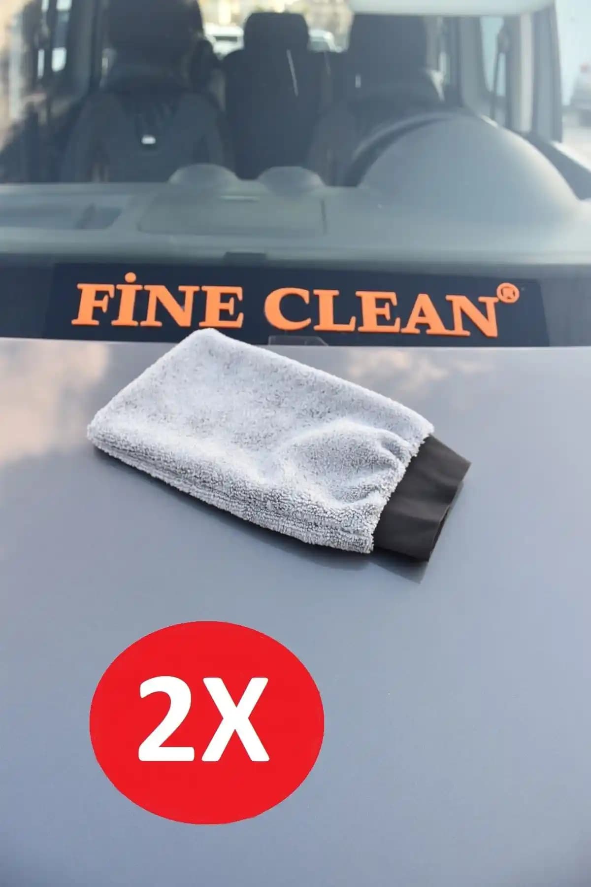 Fine Clean Mikrofiber Araba Yıkama, Kurulama ve Cila Eldiveni 2'li Set
