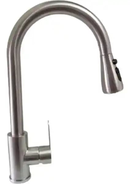 Fleko 304 Paslanmaz Çelik Spiralli Mutfak Bataryası Dayanıklı ve Fonksiyonel Tasarım