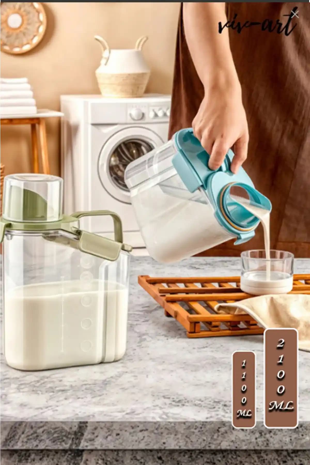 Genel Markalar 2'li 1.8 L Kapaklı Sıvı Toz Deterjan Saklama Kabı Özellikleri ve Kullanımı