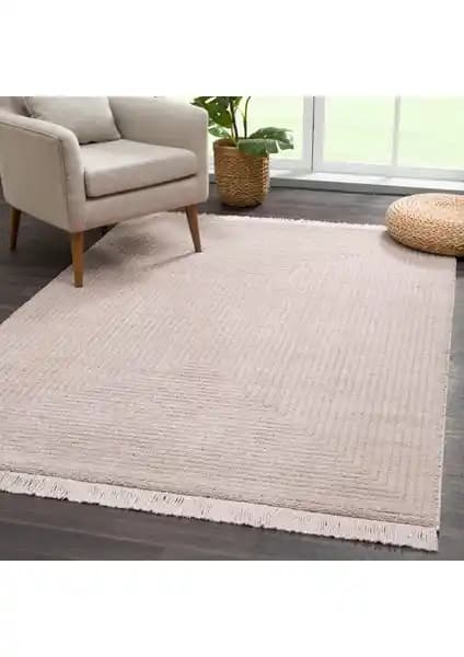Giza Home Pandora Açık Vizon Modern Oturma Odası ve Salon Halısı 80x150 cm