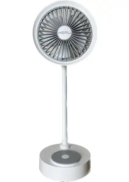 Hepu 9050B Mini Şarjlı USB Masa Üstü Vantilatör 5 Kollu, 1200 mAh Pil
