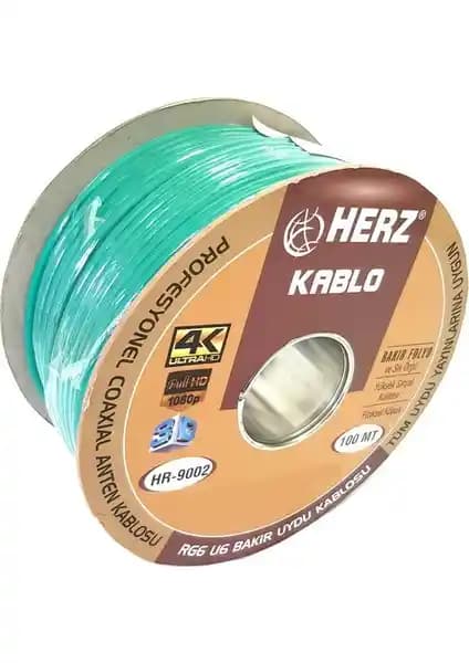 Herz RG6U6 Yeşil Uydu Anten Kablosu 100 m - Yüksek Performans ve Dayanıklılık