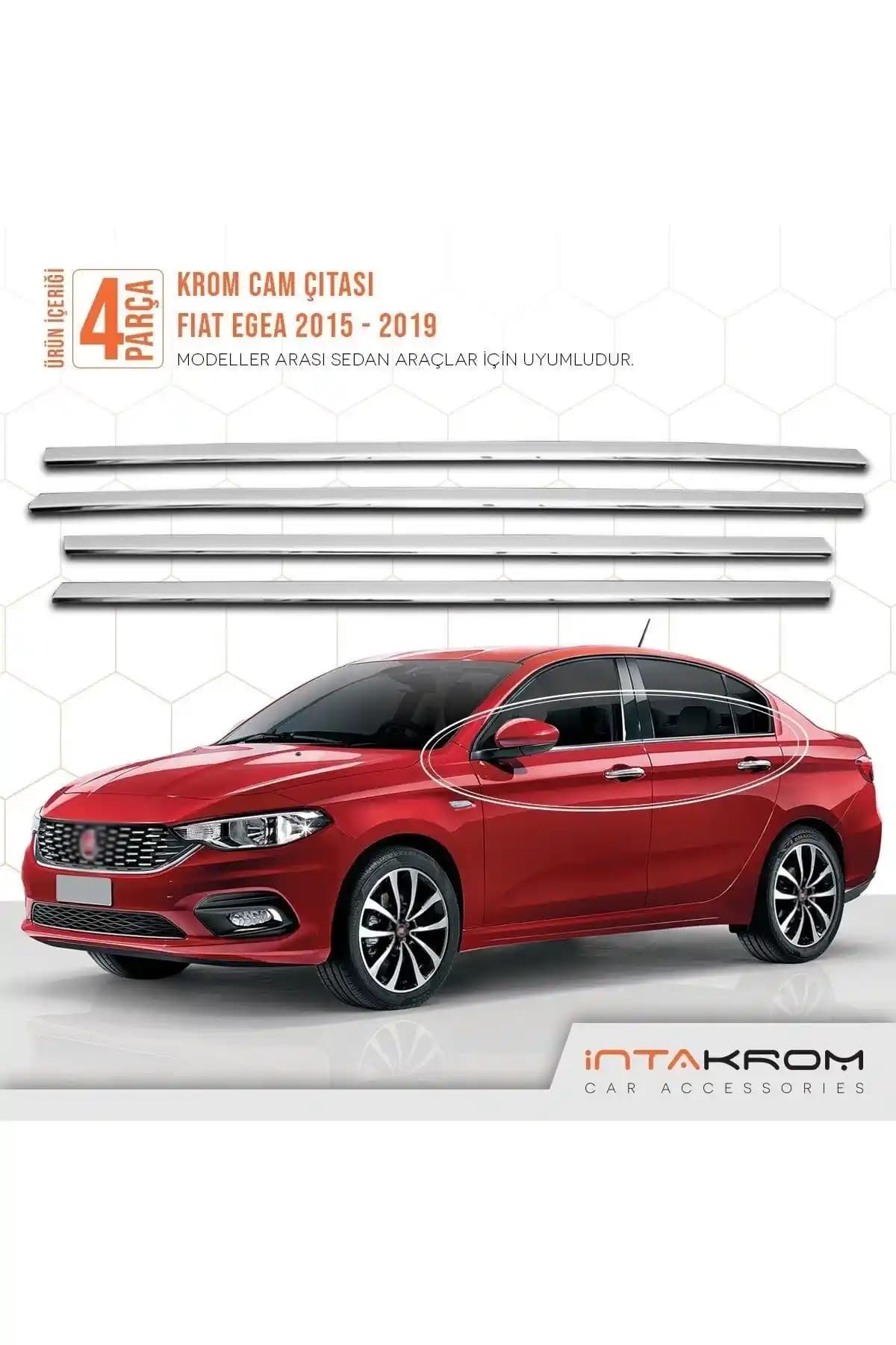 İntachrom Fiat Egea 2015 ve Üzeri İçin Krom Cam Çıtası 4 Parça Seti - Detaylı İnceleme