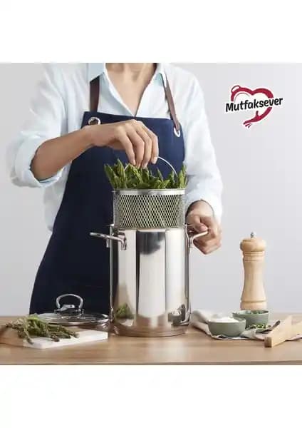 Karaca Mutfaksever 4 L İndüksiyon Tabanlı Çelik Kuşkonmaz ve Kızartma Tenceresi