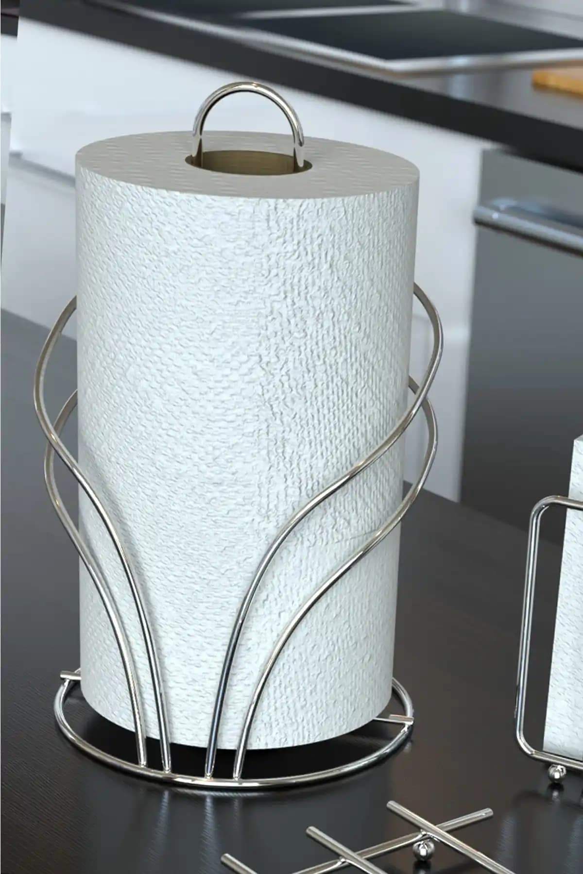 KARTEYA Kuğu Desenli Dik Çemberli Paslanmaz Çelik Havluluk - Şık ve Dayanıklı Tasarım