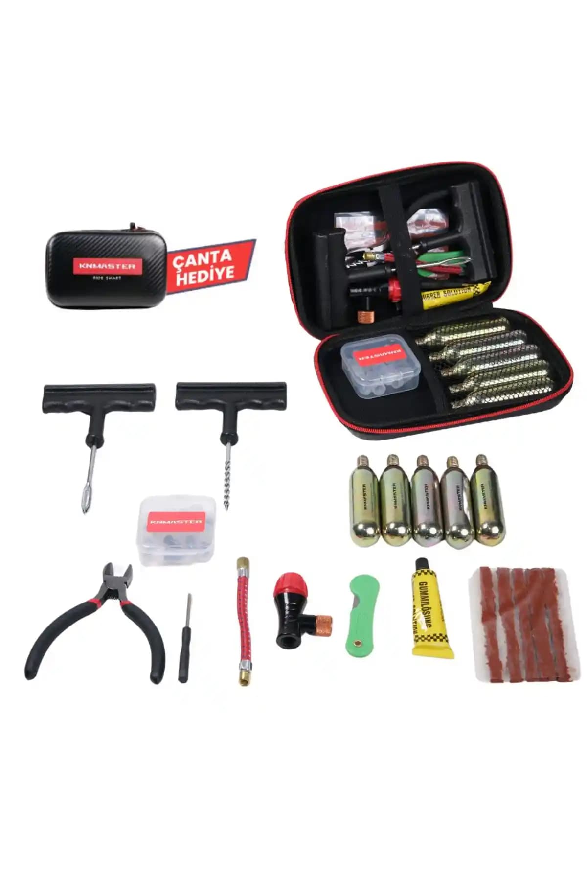 Knmaster Motosiklet Lastik Tamir Seti ile Güvenli ve Pratik Yolculuk Çözümleri