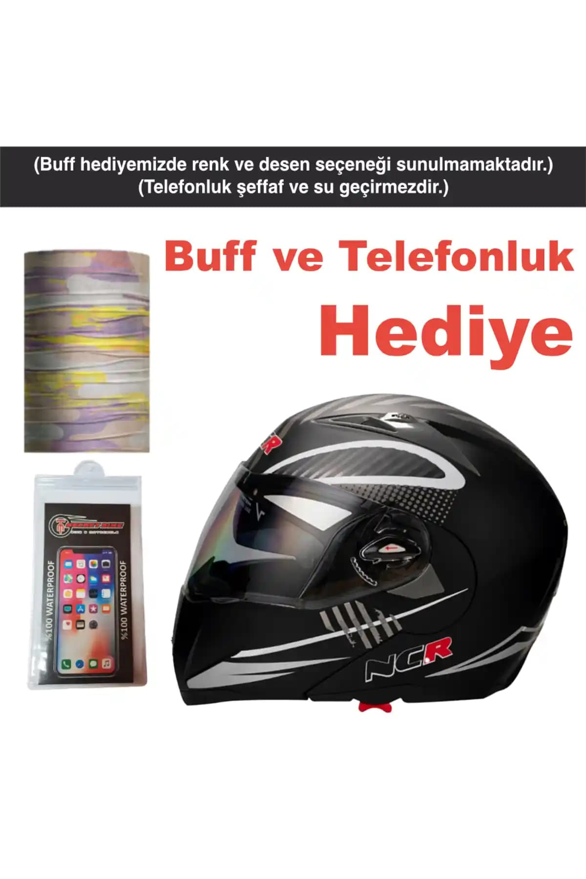 NCR Çene Açılır Kask Monster Siyah ECE Belgeli – Konforlu ve Güvenli Motosiklet Koruması