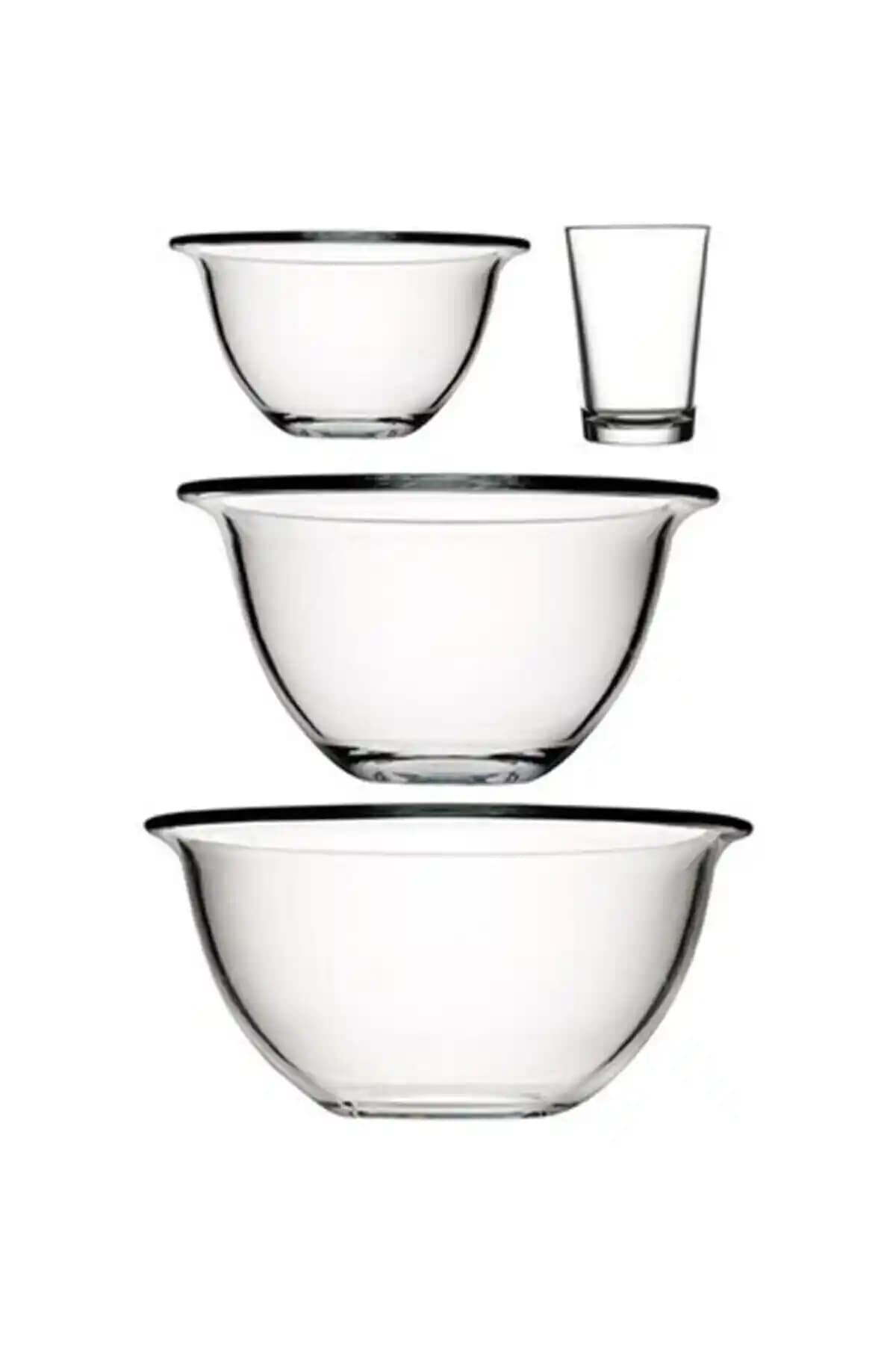 Paşabahçe 4 Parça Arda Türkmen Hazırlık Seti: Cam Kaseler ve Ölçü Bardağıyla Fonksiyonel Mutfak