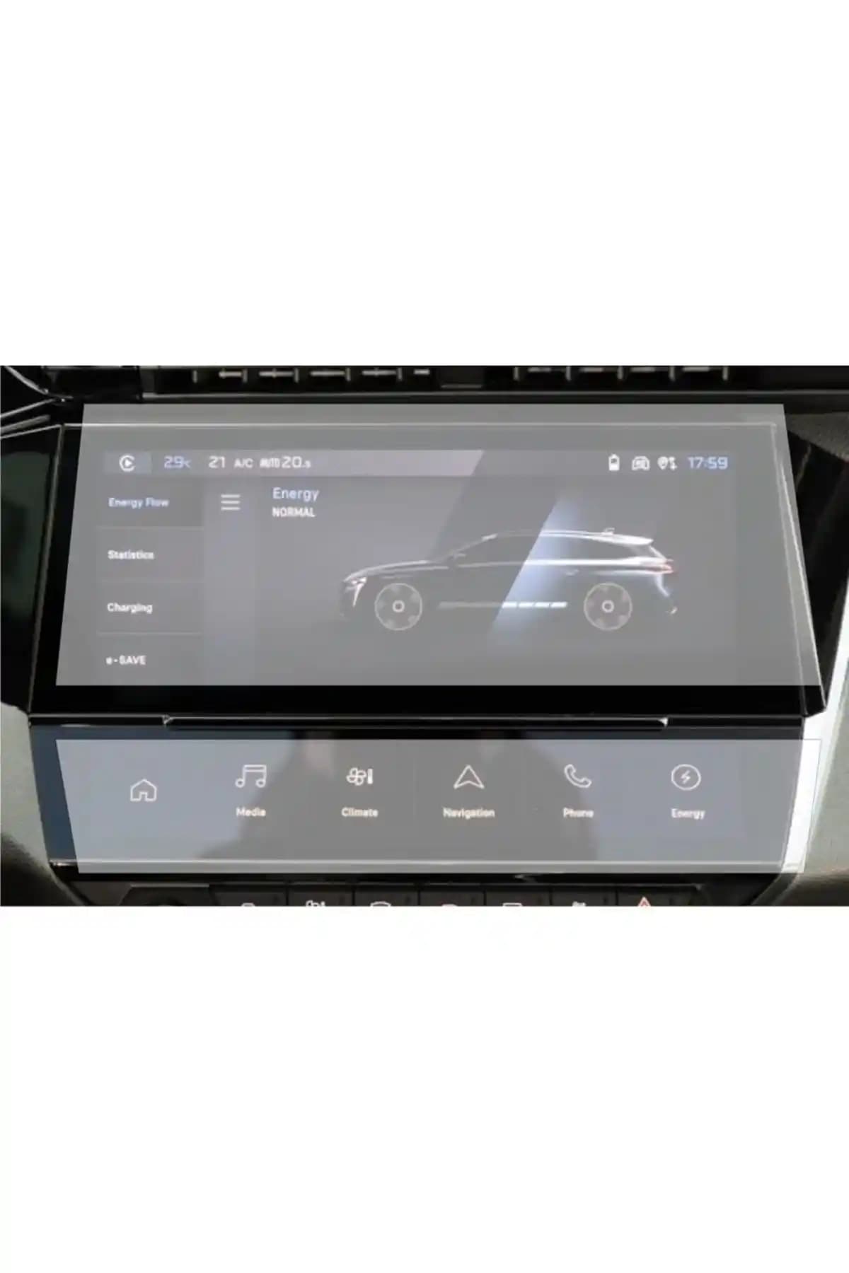 Peugeot 308 GT Line 2022-2025 Uyumlu Nano Teknoloji Navigasyon ve Bilgi Ekran Koruyucu