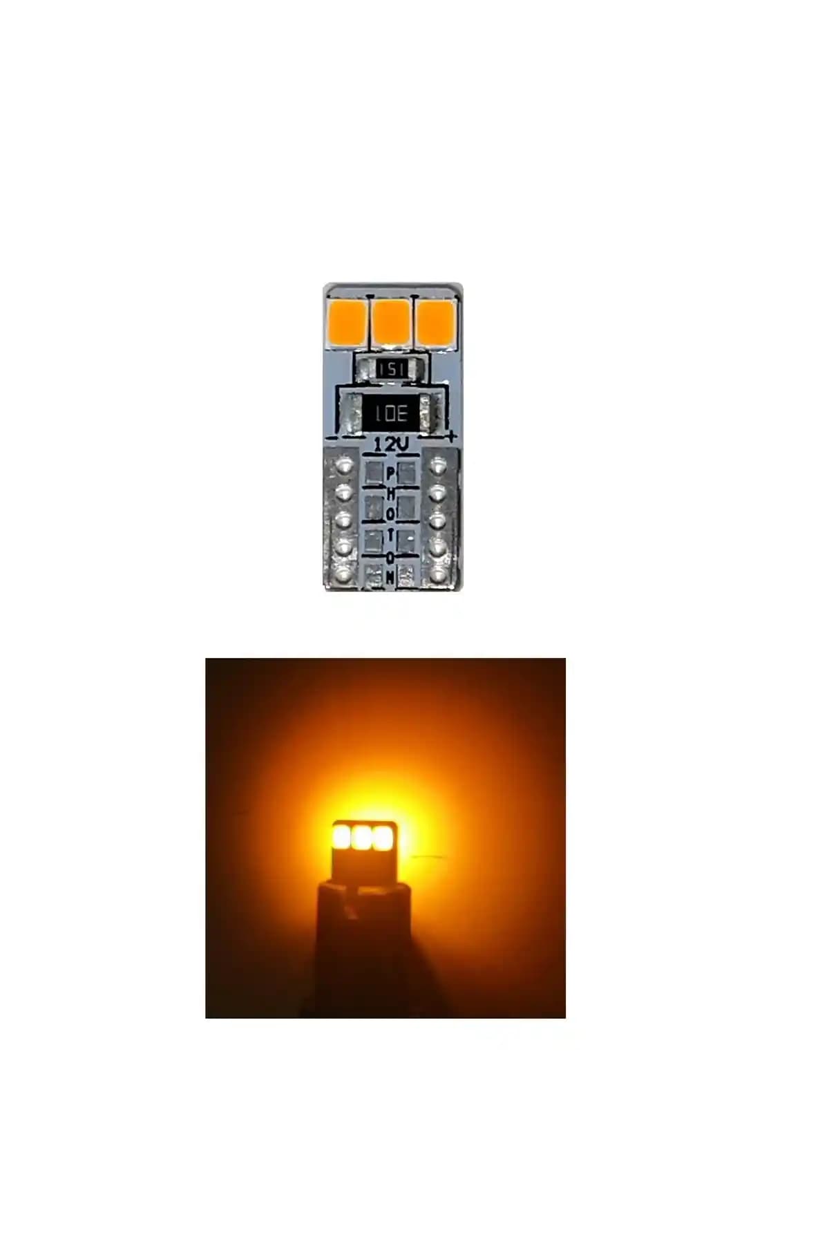 Photon W5w T10 Turuncu Dipsiz Tavan Park Plaka LEDi - Yüksek Performanslı Araç Aydınlatması