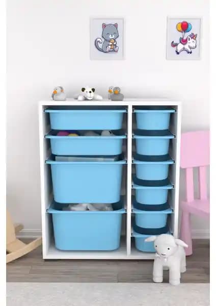 Pratico Çok Amaçlı Oyuncak Dolabı Mavi ve Tropik Ceviz Modelleri Karşılaştırması