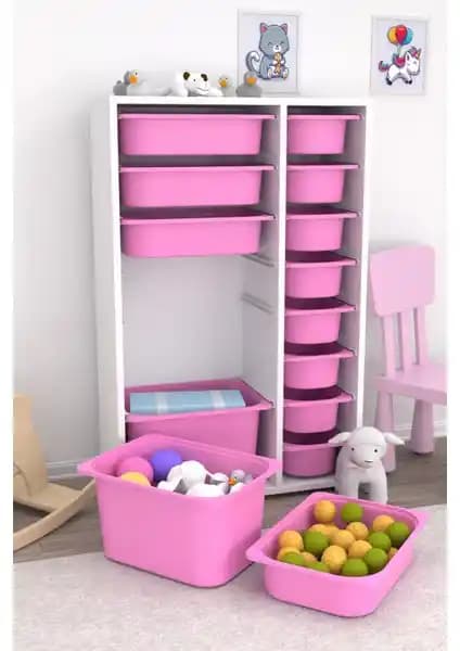 Pratico Çok Amaçlı Oyuncak Dolabı Pembe: Fonksiyonel ve Estetik Depolama Çözümü